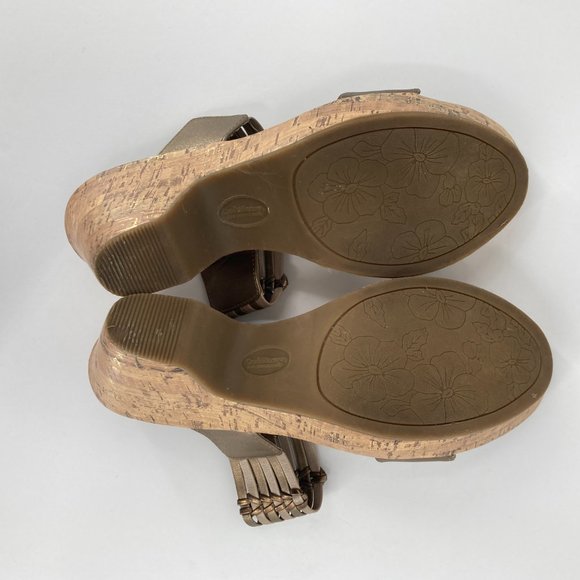 Croft & Barrow Metallic Margie Cork Slide Wedge Sandals - Picture 6 of 12